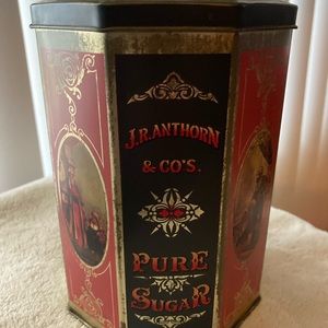 Vintage(1990’s) Style Pure Sugsr Tin Unity Mills JR Anthorn CO. Canister